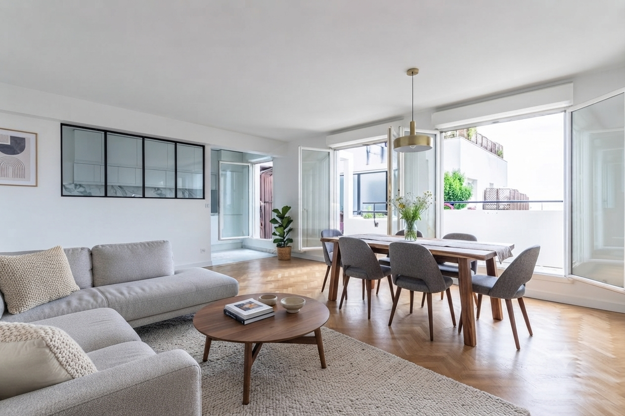 Appartement de 88m2 avec terrasse de 16m2, situé rue Donatello à 500m du tram Faubourg de l'Arche